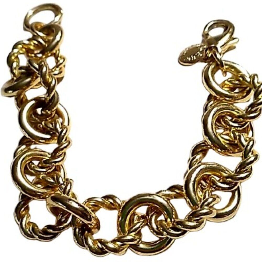 J.Crew Gold-Tone Chain Link Bracelet 8 inch Statement Jewelry Designer